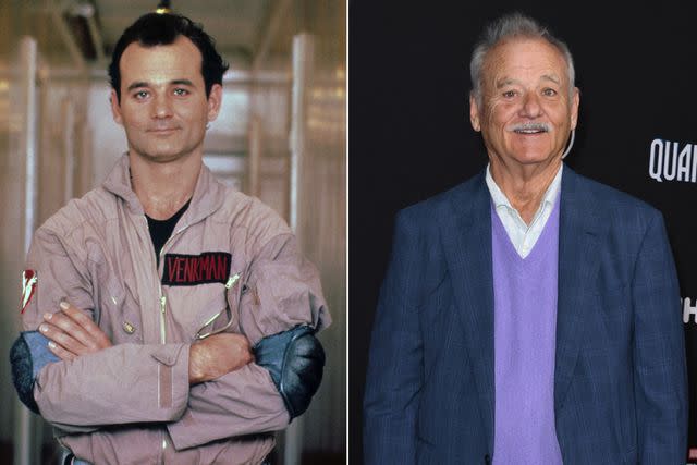 <p>Columbia Pictures/Courtesy Everett Collection; VALERIE MACON/AFP via Getty </p> Bill Murray in 1984's 'Ghostbusters' and in 2023