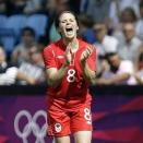 Diana Matheson’s last-minute goal gives Canada a win over France in the bronze medal game, and the country’s first soccer medal at the Olympics.