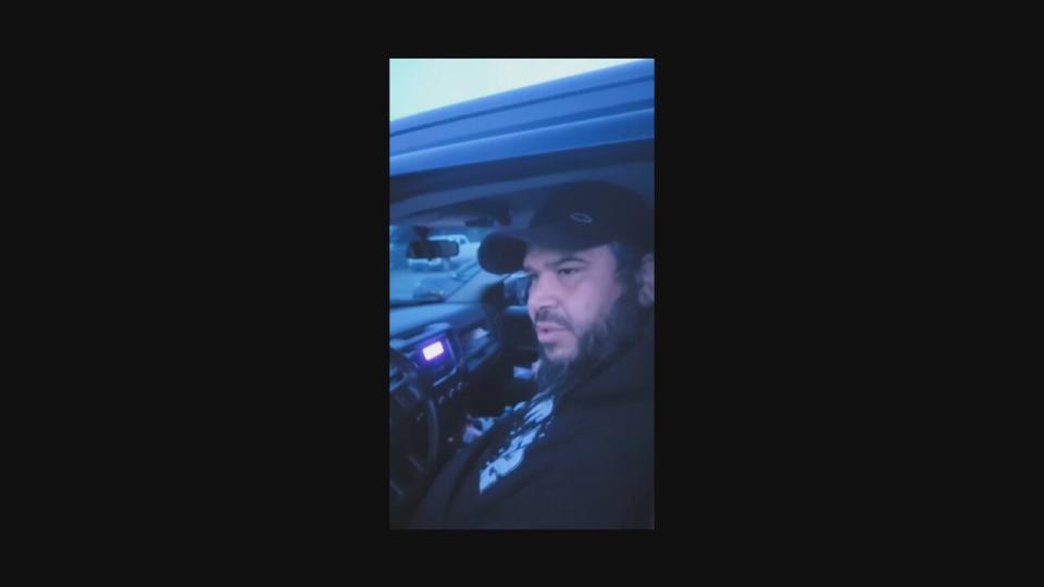 James Nevin, seen here in video shared on Facebook, says he was the man charged by police, but denies assaulting a conservation officer