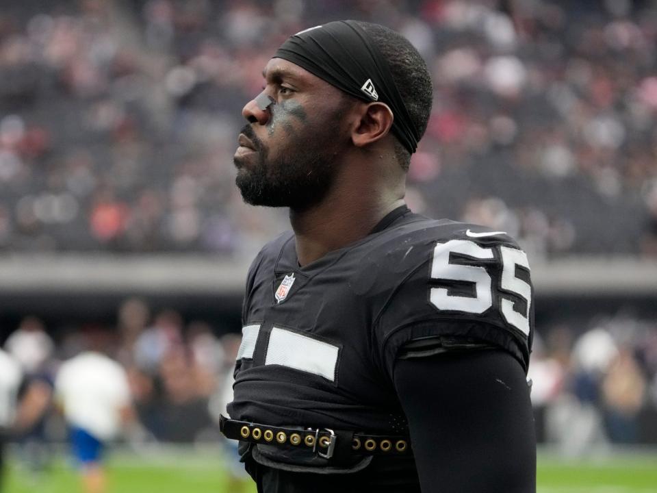 Chandler Jones looks on during a game.