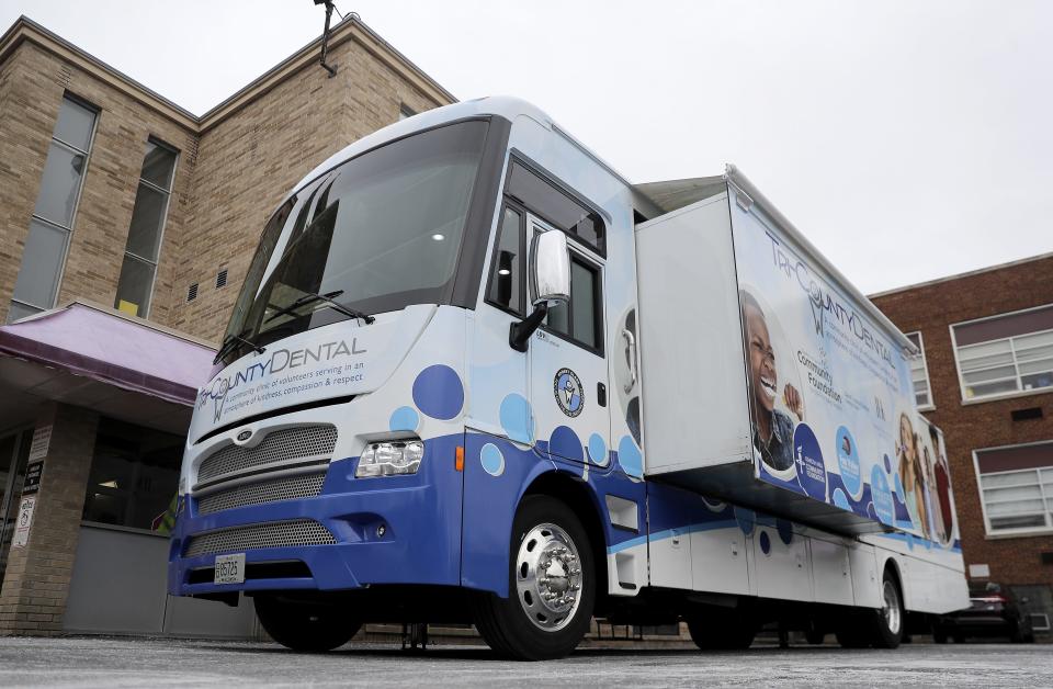 Tri-County Dental mobile clinic, part of the Robert Glass Focus on the Children program, on Tuesday, March 21, 2023 at Appleton Bilingual School in Appleton, Wis.