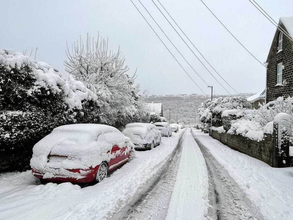 The Loxley area of Sheffield suffered heavy snow overnight on Thursday. (PA)