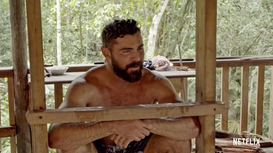 Zac Efron has debuted a more mature look in his new documentary series, Down To Earth. Photo: Netflix.