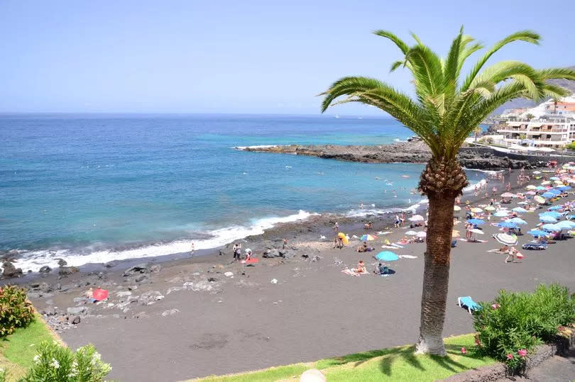 A beach in Tenerife, one of the Canary Islands where protests are mounting against what locals say is excessive tourism