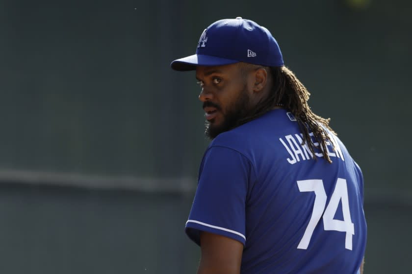 Los Angeles Dodgers relief pitcher Kenley Jansen during spring training.