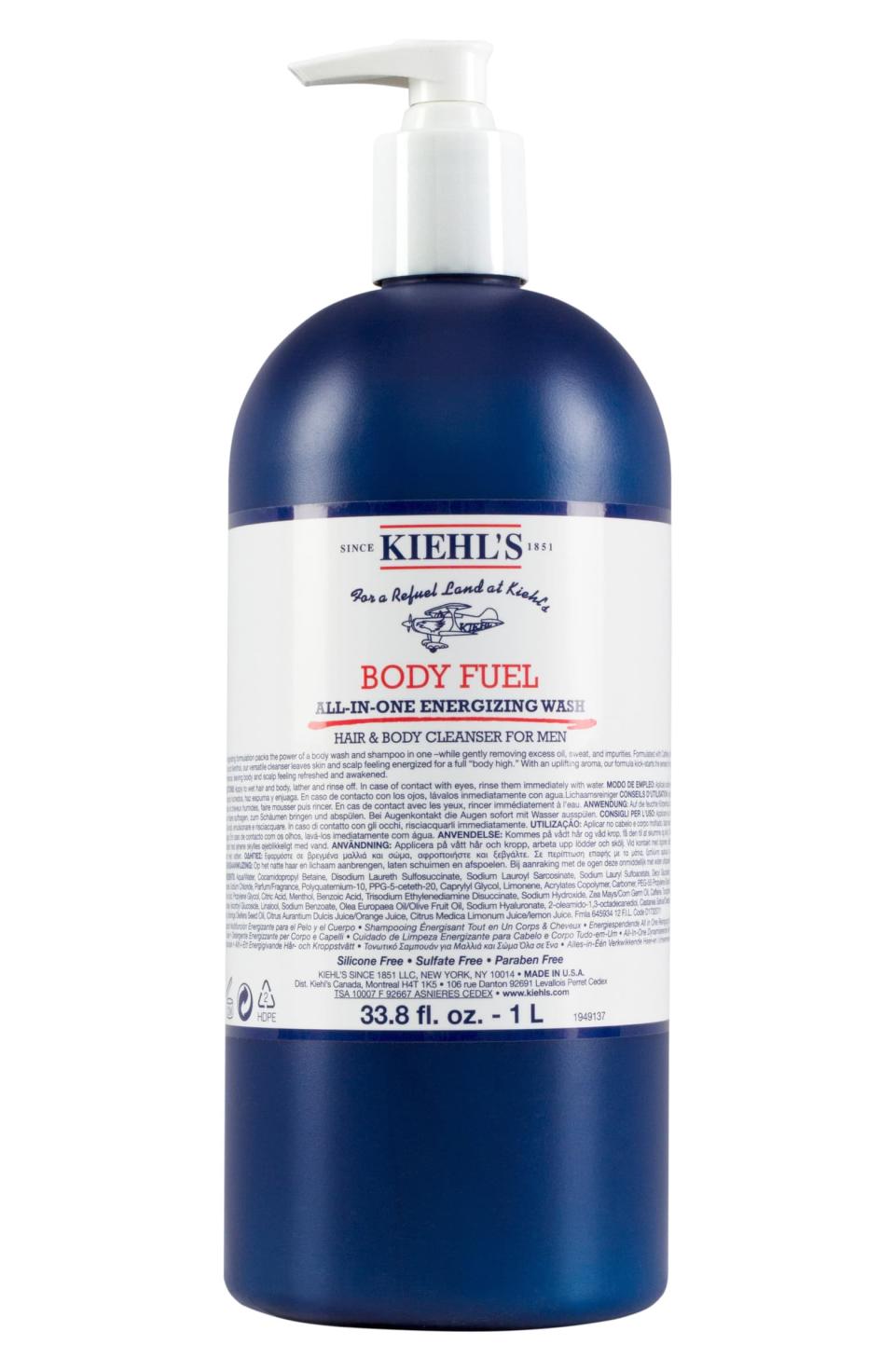 Kiehl’s Jumbo Body Fuel All-in-One Energizing Wash. Image via Nordstrom.