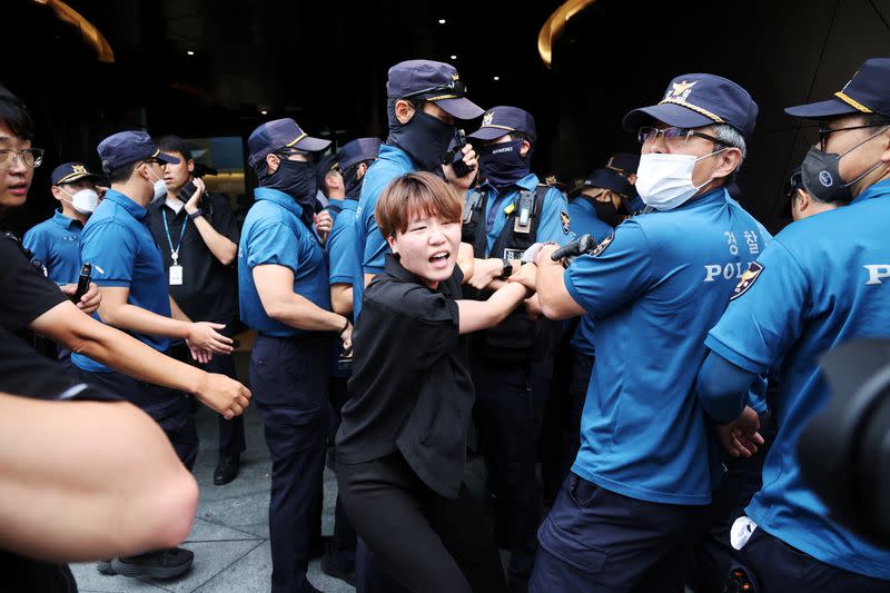 South Korea police detain university students seeking to enter Japan embassy