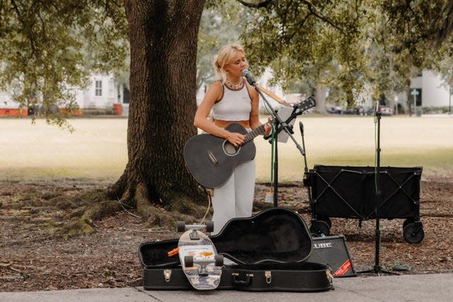 Clara Waidley performing at Forsyth Park.