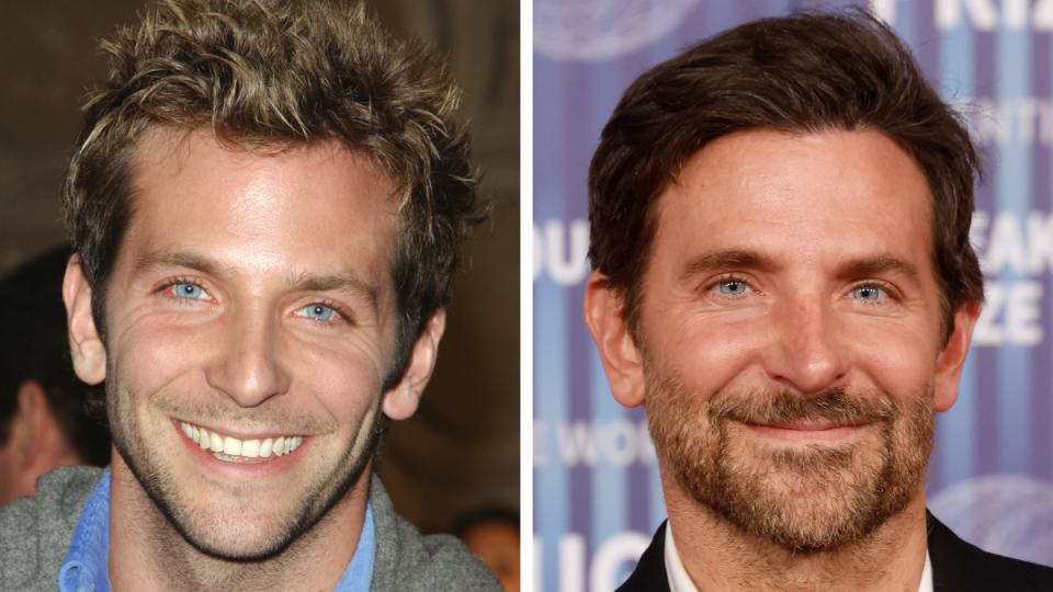 Bradley Cooper in 2002 and 2024