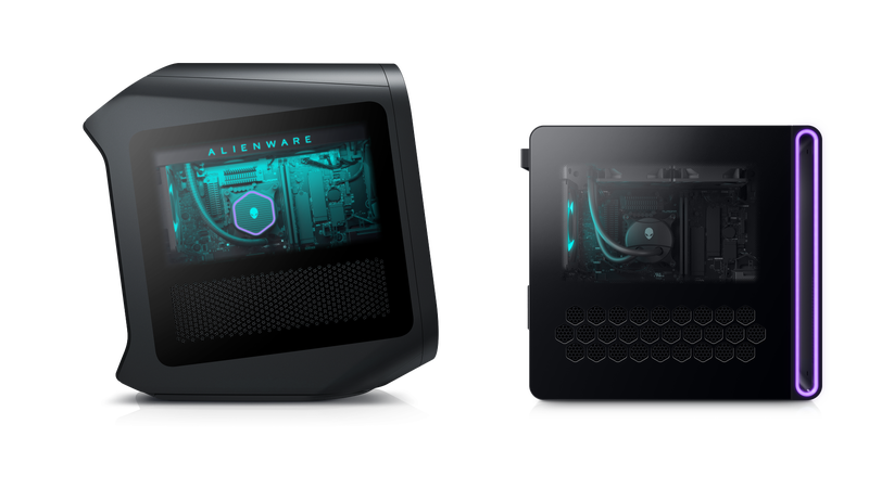 Alienware’s previous case design held the parts up at an angle and measured just over 20 inches tall.