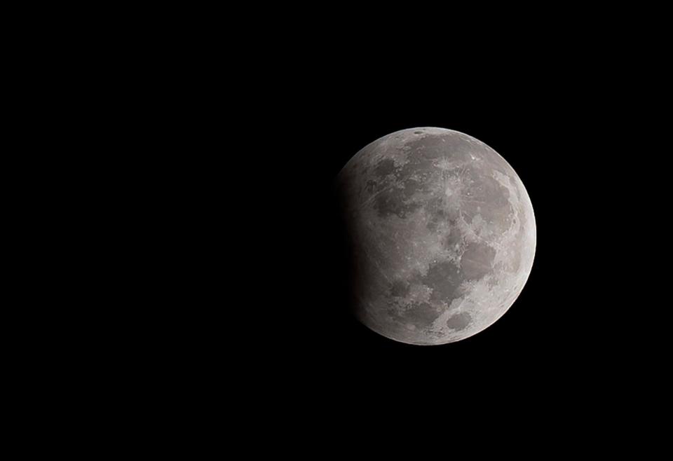 PHOTO: A partial lunar eclipse, Oct. 29, 2023, in Mumbai. (Anshuman Poyrekar/Hindustan Times via Getty Images)