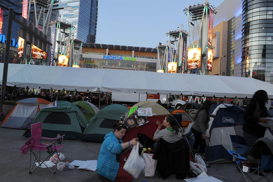 Fans Line Up For The Premiere Of "The Twilight Saga: Breaking Dawn - Part 1" At The Nokia Plaza