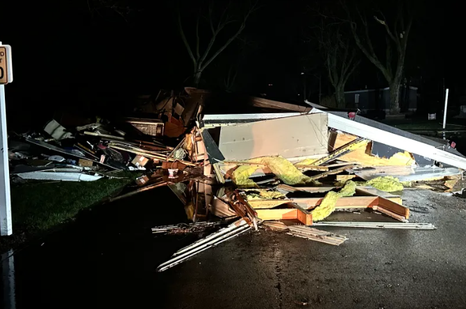 Storm damage in Mercer County north of Dayton (Photo Courtesy: Grace Hewitt, WDTN)