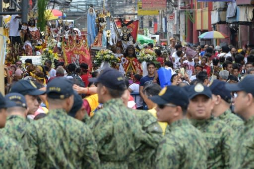 There was a typically massive presence of thousands of police on Manila's streets