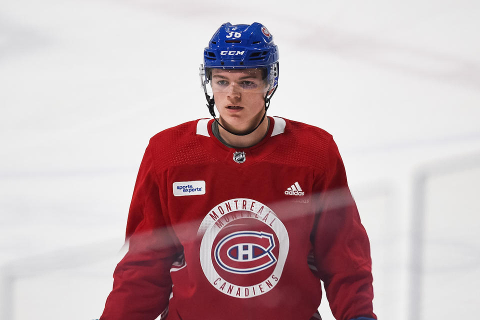 Montreal Canadiens prospect Cole Caufield is proving why he may be the steal of the 2019 NHL Draft, after scoring a beautiful goal for the United States against Canada at the World Junior Summer Showcase. (Photo by David Kirouac/Icon Sportswire)