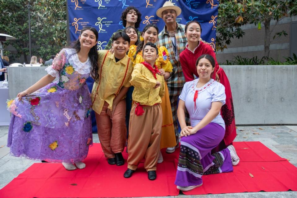 “Encanto” choreographer Jamal Sims, top right, with EDLA dancers