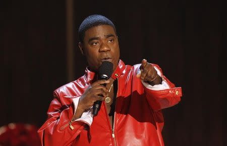 Actor Tracy Morgan speaks during the taping of the Spike TV special tribute "Eddie Murphy: One Night Only" at the Saban theatre in Beverly Hills, California November 3, 2012. REUTERS/Mario Anzuoni