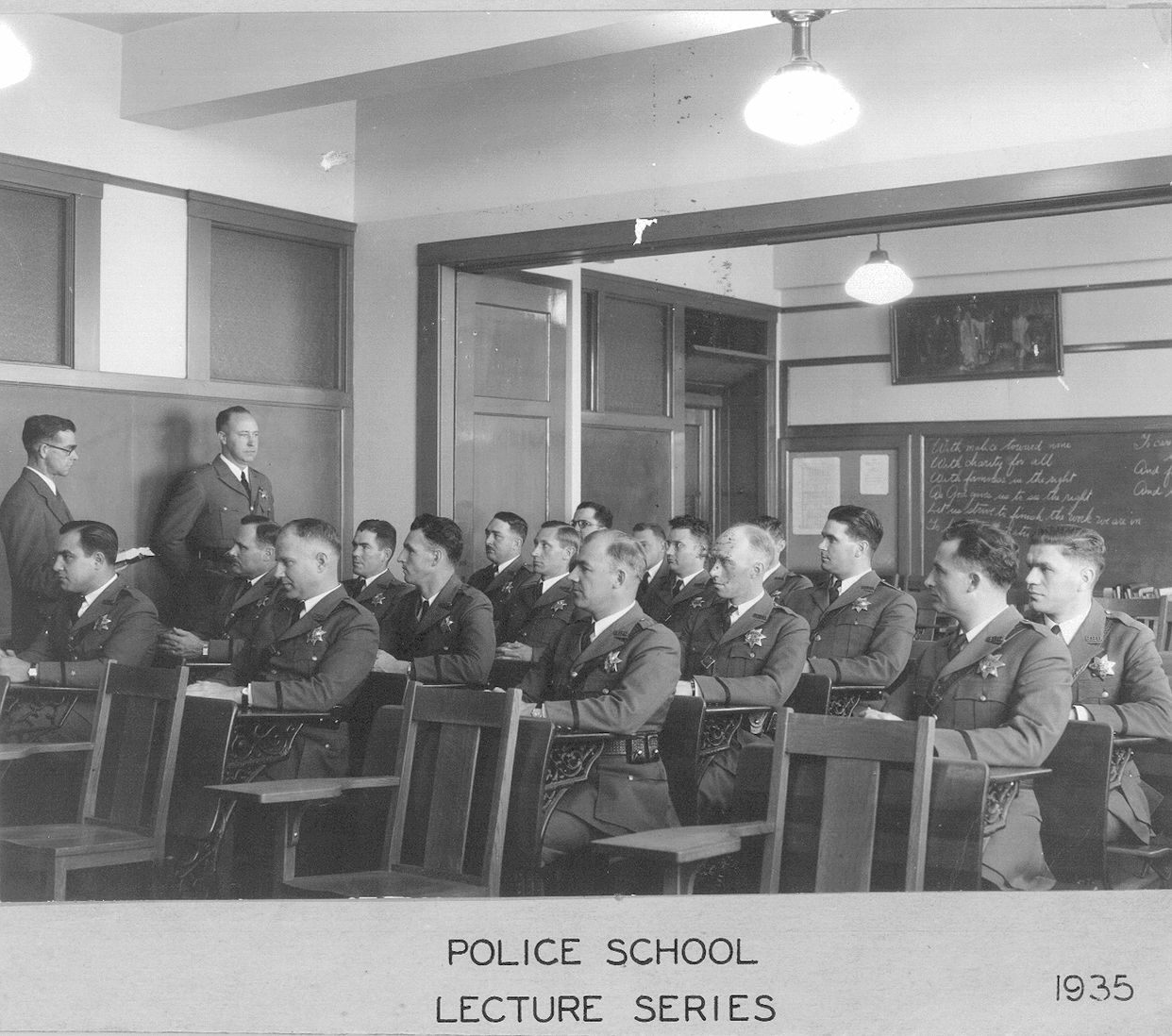 Police school lecture series, 1935. Courtesy of Berkley, Ca. Police Department – Historical Unit