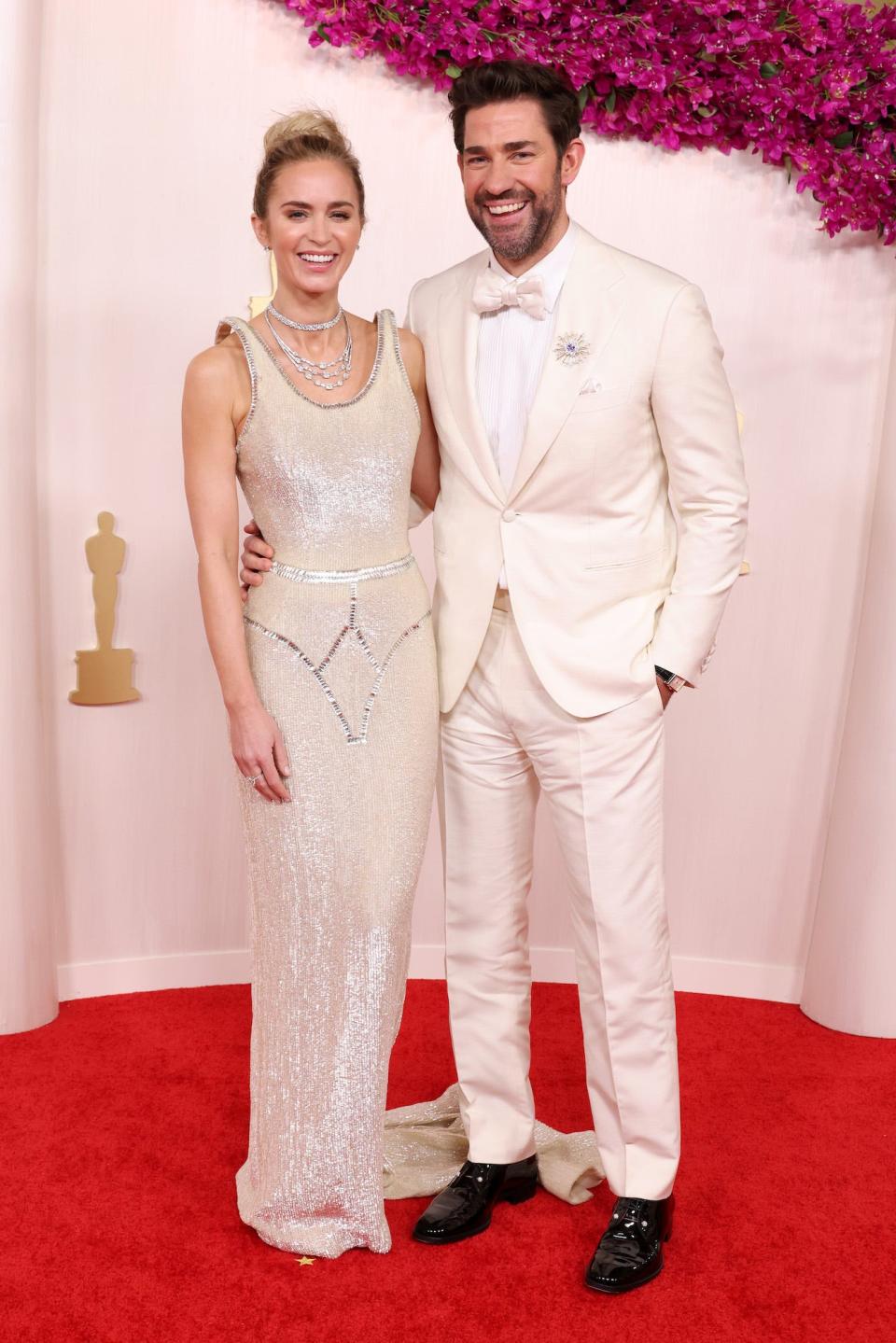 Emily Blunt and John Krasinski attend the 96th Annual Academy Awards.