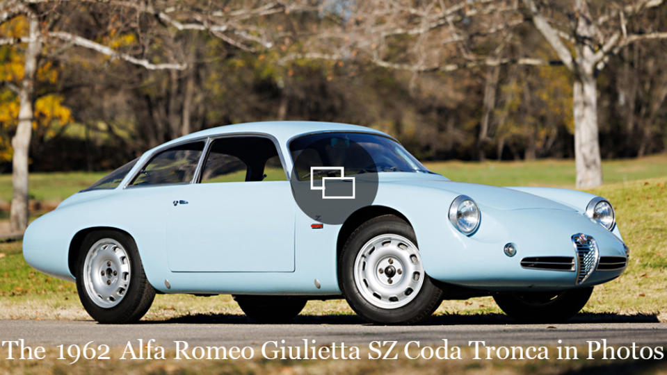 A 1962 Alfa Romeo Giulietta SZ Coda Tronca.