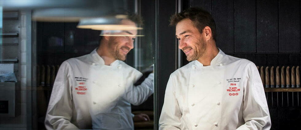 Franck Derouet  propose pas moins de 45 variétés de fromages au service et une cave d’affinage au sein même du restaurant, le Clos des Sens, à Annecy.  - Credit:DR