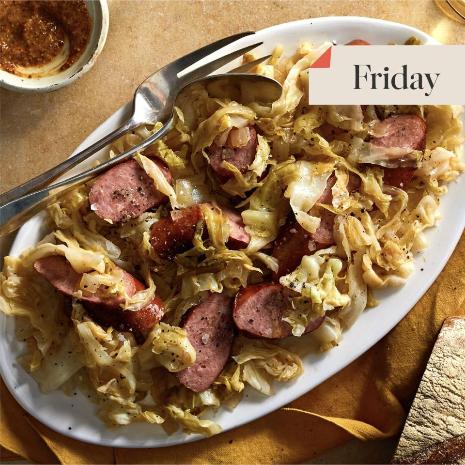 southern fried cabbage with smoked sausage recipe WFD