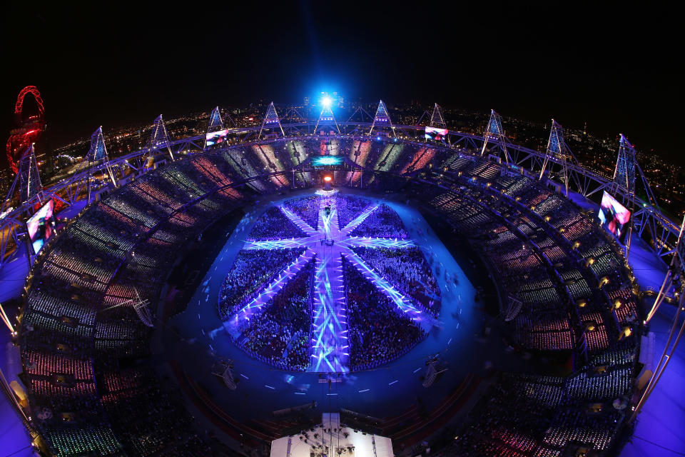 The athletes of the competing nations enter the stadium during the Closing Ceremony on Day 16 of the London 2012 Olympic Games at Olympic Stadium on August 12, 2012 in London, England. (Photo by Rob Carr/Getty Images)