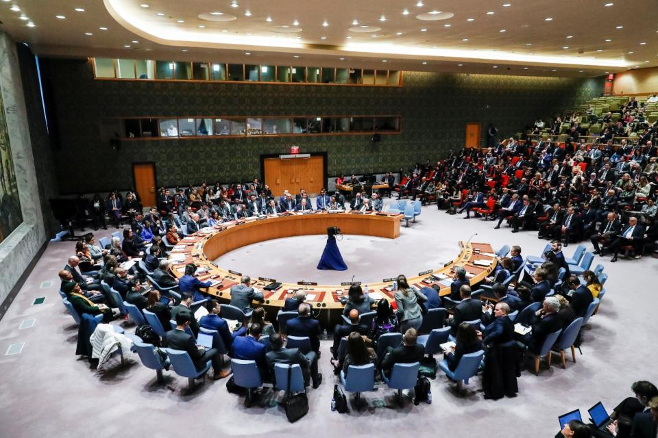 聯合國總部舉行安理會會議。路透社