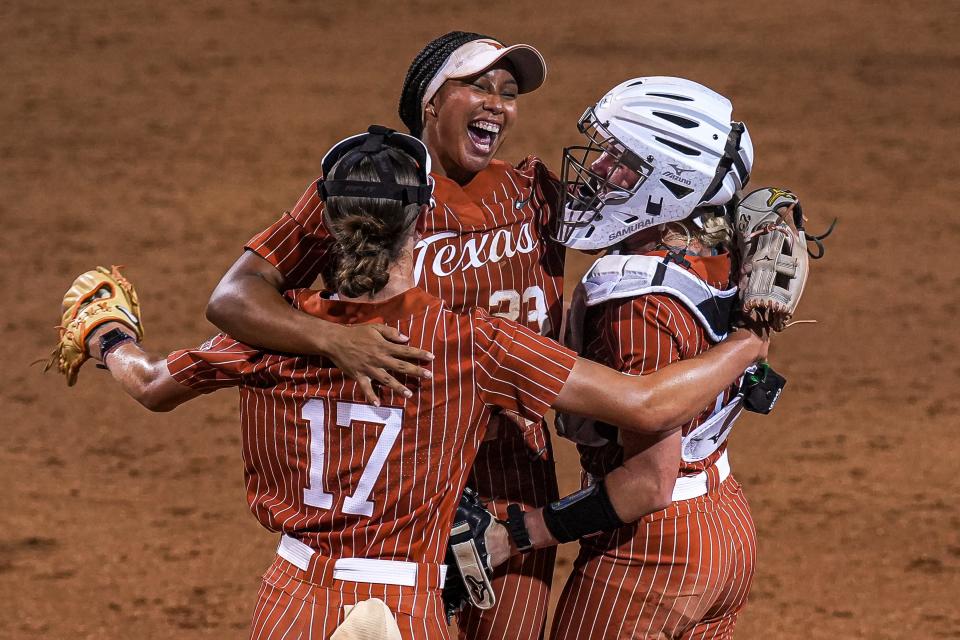 Texas had plenty to celebrate after surviving a wild, intense super regional against Texas A&M to clinch a second Women's College World Series berth in three years.