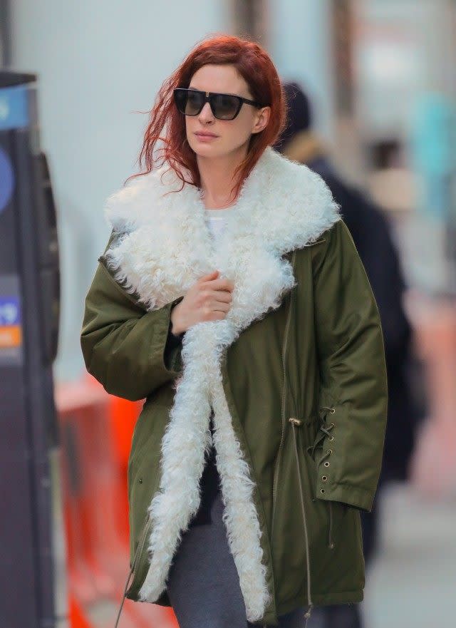 The actress said goodbye to brunette and saying hello to bright red locks for her new film.