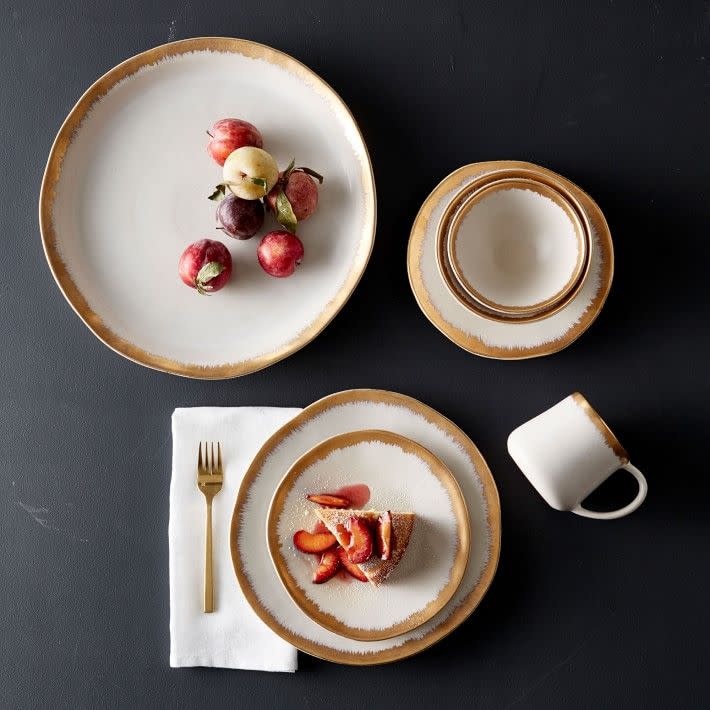 12) Brushed Gold Dinnerware