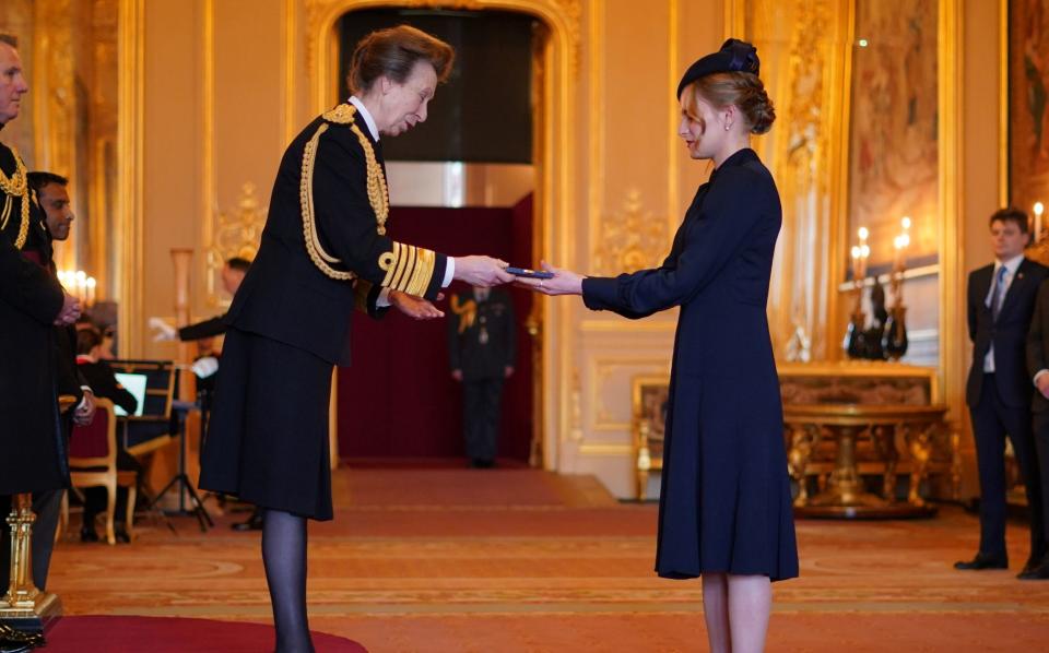 Princess Anne carried out an investiture at Windsor Castle on Tuesday