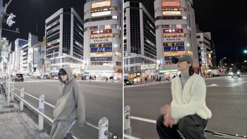 席惟倫、王子今年同遊日本又以同街景照片來隔空放閃。（圖／翻攝席惟倫、王子IG）