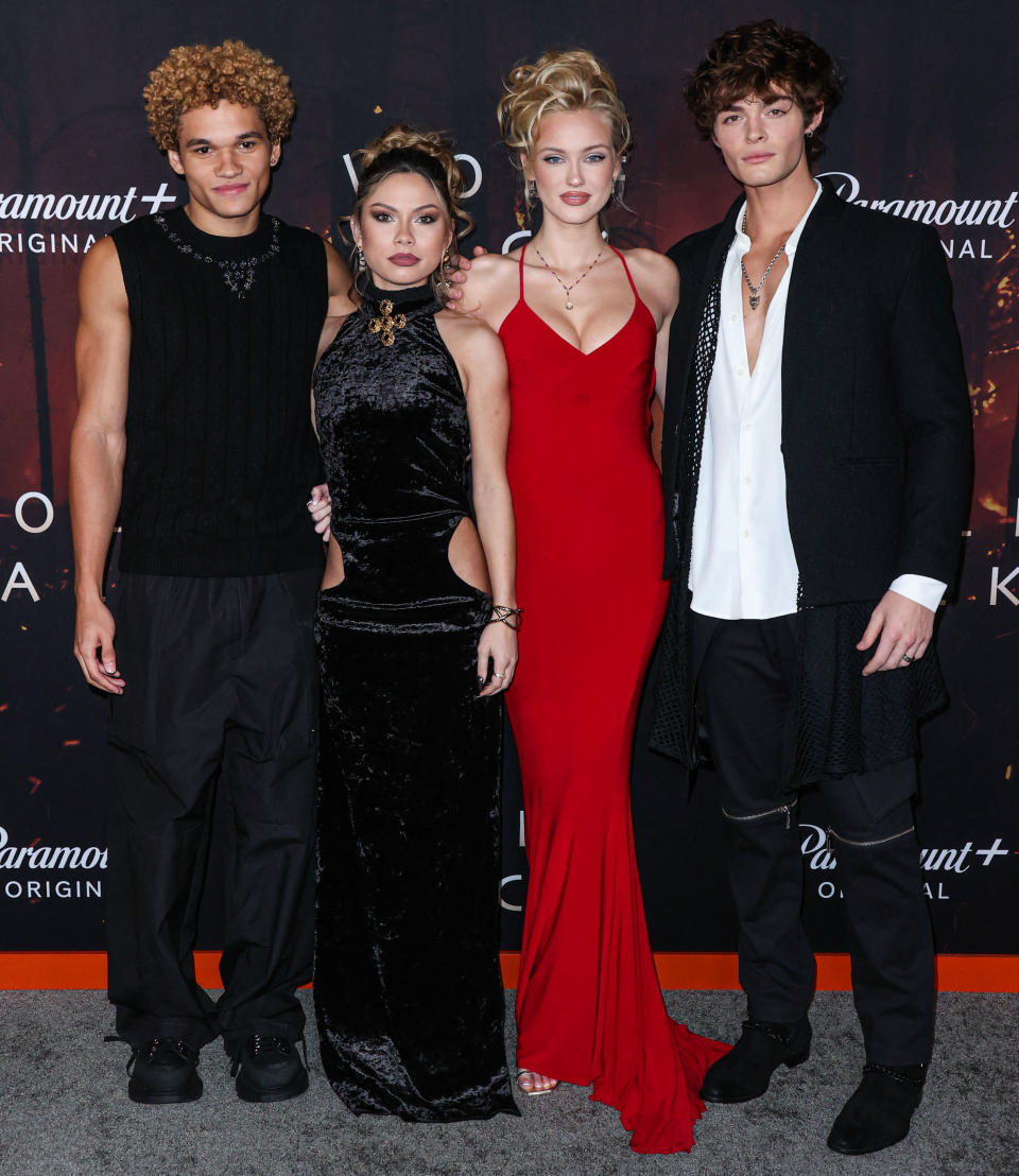 Armani Jackson, Bella Shepard, Chloe Rose Robertson and Tyler Lawrence Gray arrive at the Los Angeles Premiere Of Paramount+&#39;s &#39;Wolf Pack&#39; Season 1 held at the Harmony Gold Theater on January 19, 2023 in Los Angeles, California, United States. Photo by Xavier Collin/Image Press Agency/ABACAPRESS.COM
