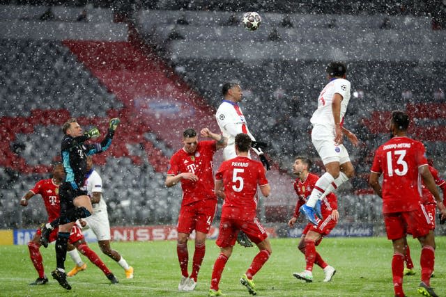 Paris St Germain were victorious in the Munich snow 