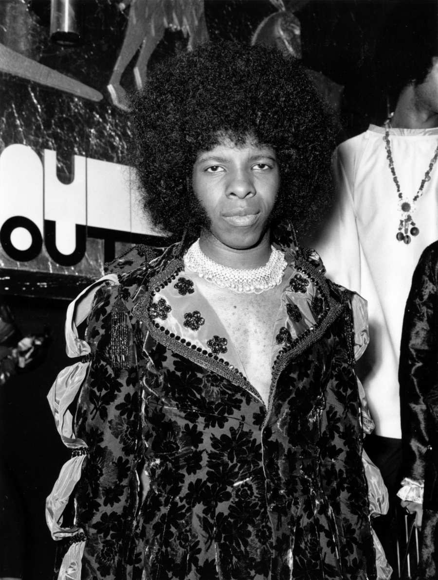 Singer Sylvester Stewart, better known as Sly Stone, leader of the popular American funk rock group Sly And The Family Stone, at the Hatchett’s Club, Piccadilly, London. (Photo by Central Press/Getty Images)