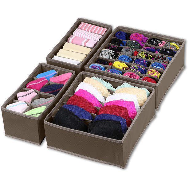 28) Closet Underwear Organizer Drawer Divider 4 Set