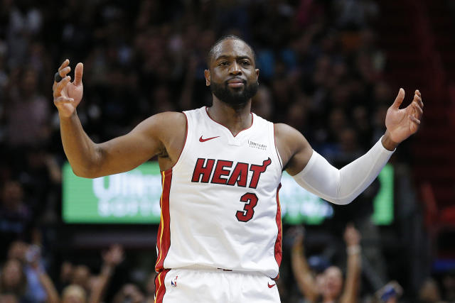 Dwyane Wade won three NBA championships in his career, including two with the Miami Heat triumvirate with LeBron James and Chris Bosh. (Michael Reaves/Getty Images)
