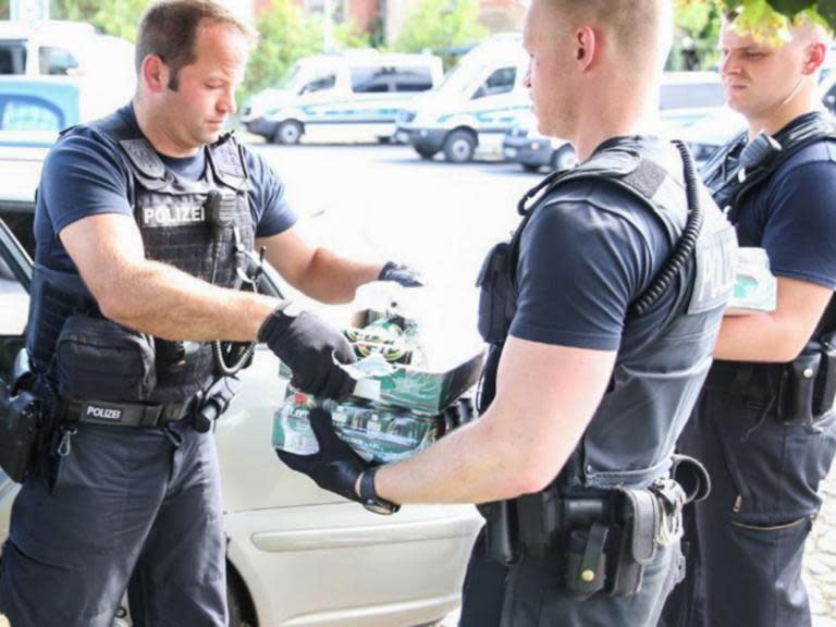 German police have seized more than 4,000 litres of beer from attendees of a far-right music festival as local residents brought all the beer in the one local supermarket to ensure the event stayed “dry”.A Saxony court ruled that the risk of violence at the Schild und Schwert or Shield and Sword Festival – displaying the initials SS is illegal in the country – meant they had to impose an alcohol ban. The Dresden court said the event had an “aggressive character”.More than 1,000 law enforcement at the event in the town of Ostritz, on the Germany-Poland border, with riot police and other personnel drafted in from around the local area. About 750 people registered to participate in the event.The court also barred a counter demonstration organised by the Rechts rockt nicht, or Right does not rock group. As well as police confiscating 4,200 litres of beer, local residents wanted to make sure they could do something to protest the festival – co-ordinating to buy more than 200 crates of beer from the local supermarket. “It was planned a week in advance. We wanted to dry the Nazis out,” Georg Salditt, one of the residents behind the scheme, told Bild newspaper. No alcohol sales were allowed within the event, so attendees had headed into town to try and find something to drink.Residents claimed that festival attendees swore at those buying-up the alcohol as soon as they realised what they were up to.> Das Alkoholverbot auf dem Versammlungs-/Veranstaltungsgelände des Neonazi-Treffens in Ostritz wird durch unsere Kräfte seit gestern konsequent durchgesetzt. Alkoholhaltige Getränke werden vor dem Betreten des Geländes abgenommen. pic.twitter.com/swTsqvIX9U> > — Polizei Sachsen (@PolizeiSachsen) > > June 22, 2019“My impression is that the civil society protests are having an effect, the neo-Nazis see that they’re not welcome in Ostritz,” Michael Schlitt, another of the protest organisers told the DPA news agency.Michael Kretschmer, the regional prime minister of Saxony, told DPA that his state would do anything in its power to combat the threat of far-right extremism.“I am very impressed with the way that in such a small town the people stand up and make it clear that the far-Right is not wanted here,” he said.