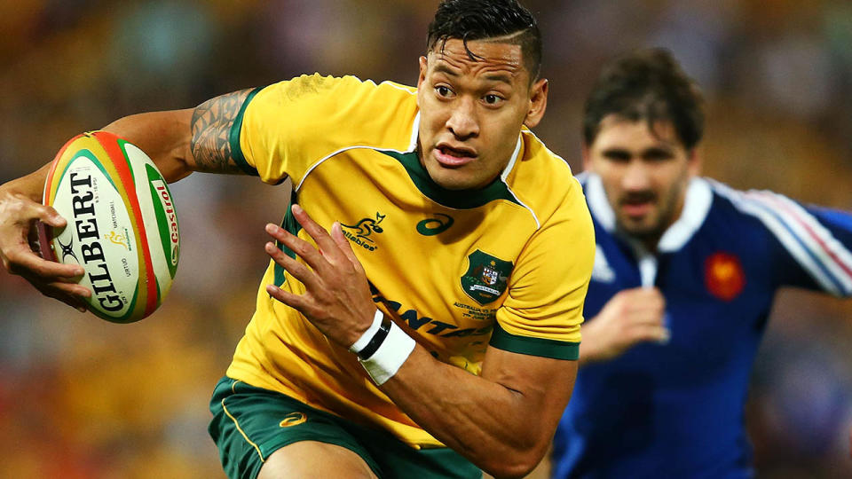 Israel Folau in action for the Wallabies. (Photo by Mark Nolan/Getty Images)