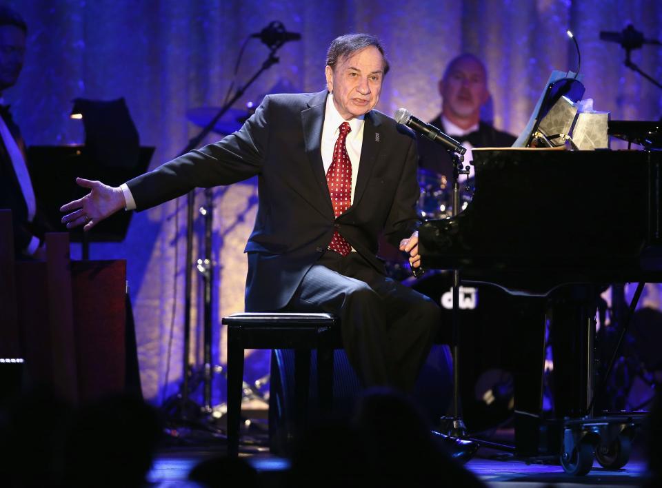 Composer Richard Sherman performs onstage during The Walt Disney Family Museum's 2nd Annual Gala at Disney's Grand Californian Hotel u0026 Spa at The Disneyland Resort on Nov. 1, 2016 in Anaheim, California.