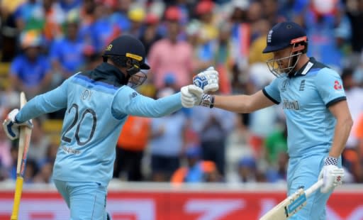 England's Jonny Bairstow (right) and Jason Roy were reunited at the top of the batting order against India