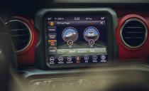 <p>Jeep's clever onboard Off Road Pages app, built into the 8.4-inch touchscreen, allows drivers to monitor the current altitude in addition to the Gladiator's pitch and roll.</p>