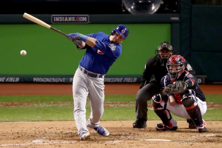 Kyle Schwarber can hit anywhere. (Getty Images/Elsa)