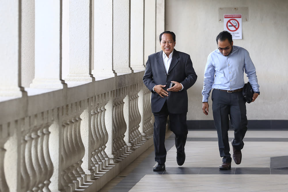 Datuk Seri Ahmad Maslan is pictured at the Kuala Lumpur High Court January 21, 2020. — Picture by Yusof Mat Isa