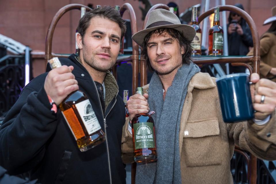 Paul Wesley and Ian Somerhalder have their Brother’s Bond Bourbon brand together. Getty Images for The Snow Lodge