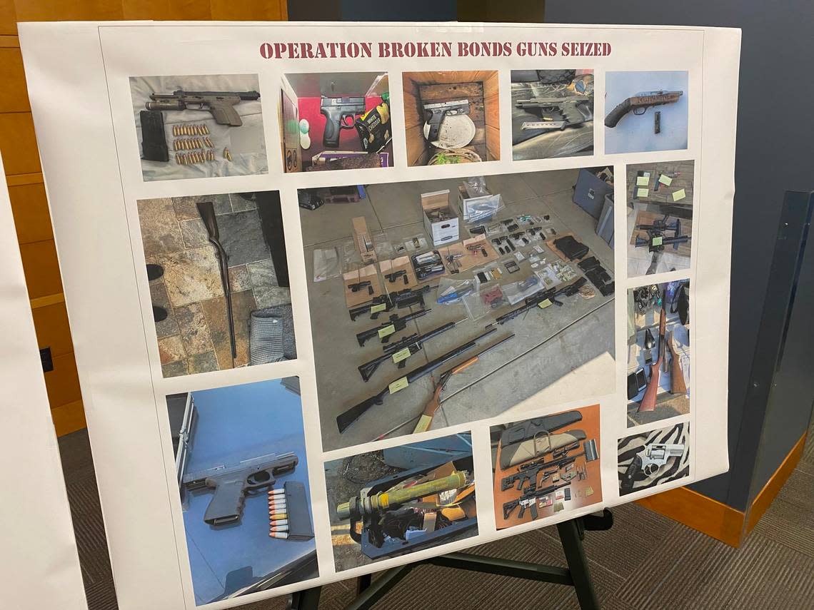 Fresno County law enforcement Friday, May 26, 2023, showed off the guns seized during Operation Broken Bonds.