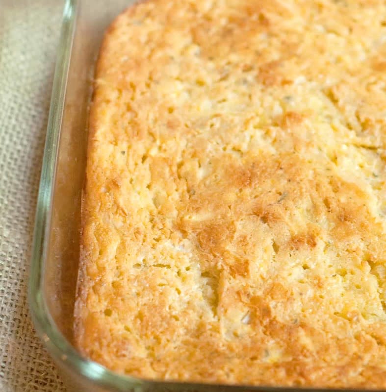 <p>Lana's Cooking</p><p>Take one little box of cornbread mix and transform it into a savory, delicious squash-filled cornbread casserole! Cornbread mix, yellow squash, eggs, and sour cream come together in this delicious side dish for all your weeknight dinners.</p><p><strong>Get the recipe: <a href="https://www.lanascooking.com/squash-and-cornbread-casserole/" rel="nofollow noopener" target="_blank" data-ylk="slk:Squash Cornbread Casserole;elm:context_link;itc:0;sec:content-canvas" class="link rapid-noclick-resp">Squash Cornbread Casserole</a></strong></p><p><strong>Related: </strong><strong><a href="https://parade.com/food/ina-garten-flaky-sea-salt-cornbread-hack" rel="nofollow noopener" target="_blank" data-ylk="slk:Ina Garten Adds This One Ingredient to Make Cornbread So Much Better;elm:context_link;itc:0;sec:content-canvas" class="link rapid-noclick-resp">Ina Garten Adds This One Ingredient to Make Cornbread So Much Better</a></strong></p>