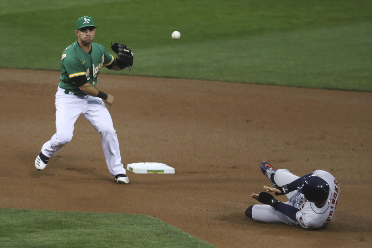 Marcus Semien a late scratch, A's drop two at Houston; Astros