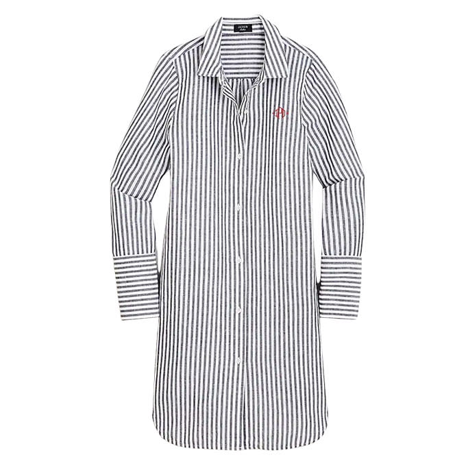 Cotton-linen beach shirt in stripe